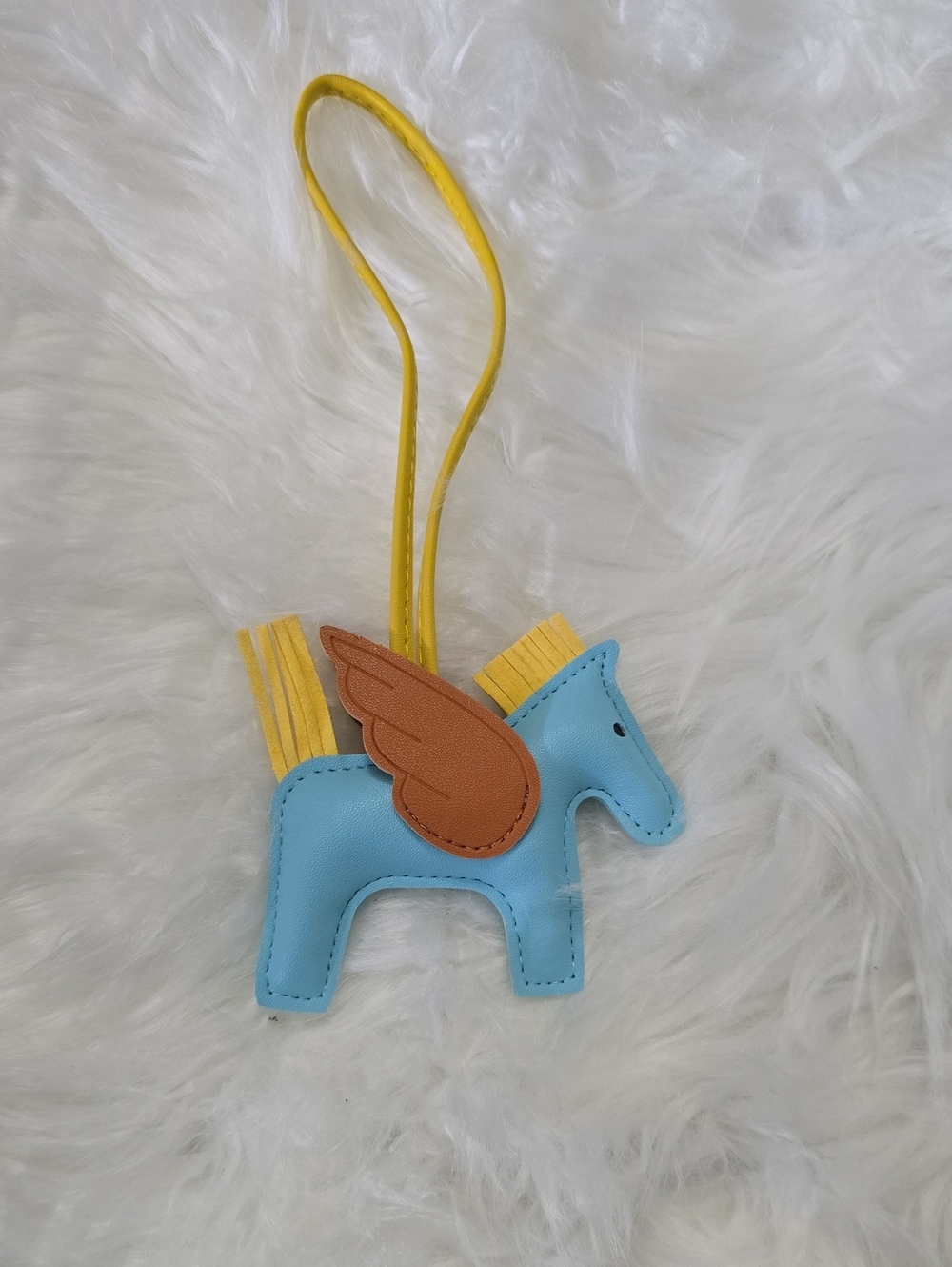 Blue Pony Bag Charm with Yellow Mane